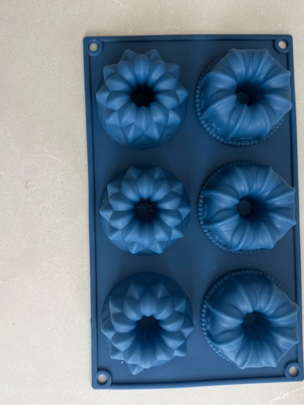 Blue Silicone Mini Bundt Cake Mold - Set of 6